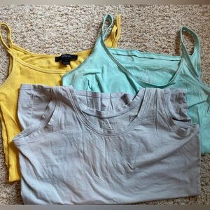 3 piece Tank Tops - Yellow, Mint, Gray